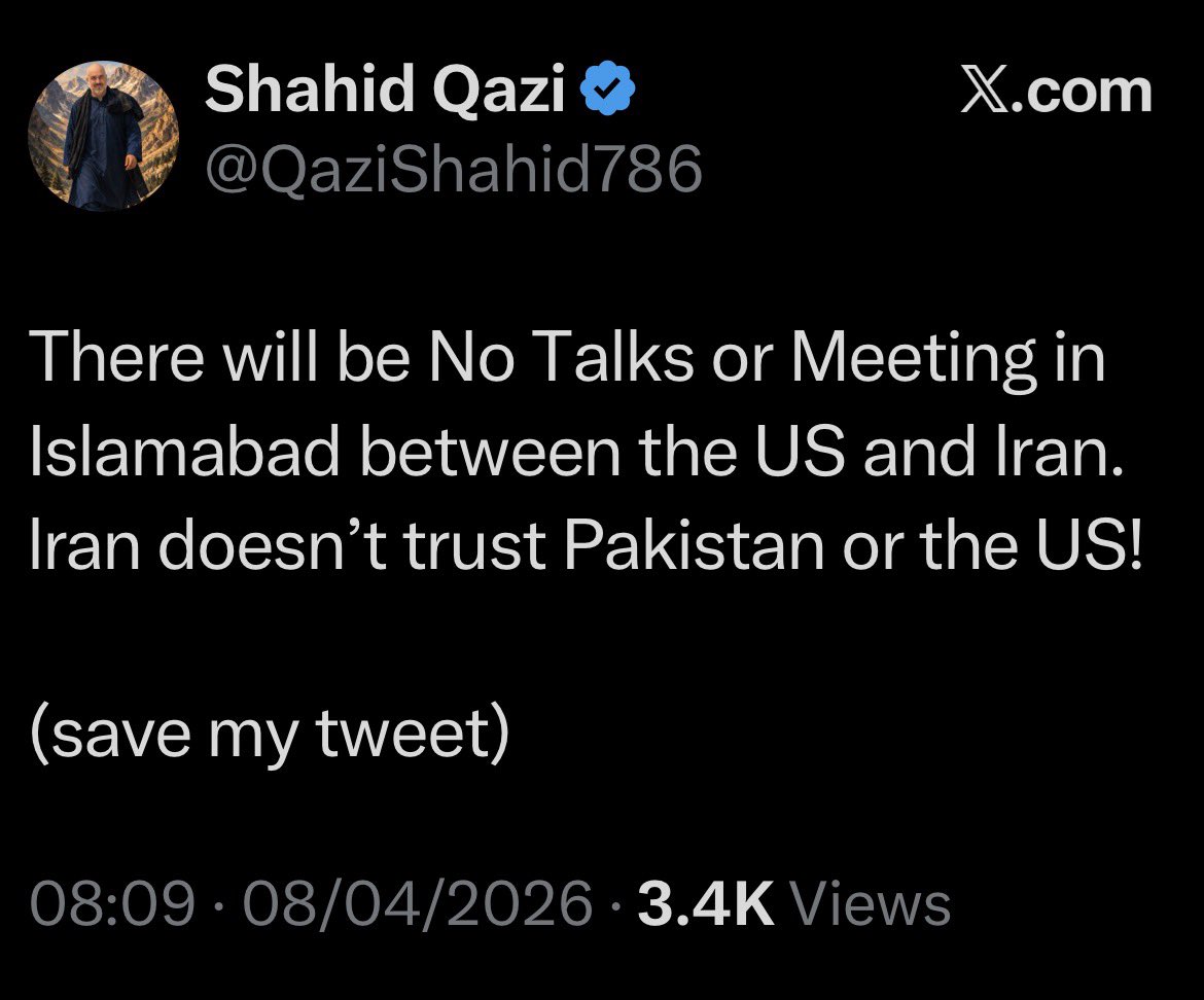 Called it on April 8:
❌ No talks
❌ No delegation

And here we are.

Still think I don’t know what’s coming next? 😉