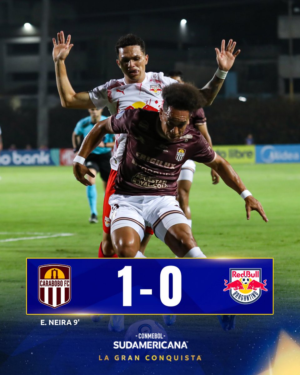 Sudamericana's tweet photo. 🔝🇱🇻 ¡Un estreno feliz! @Carabobo_FC venció a @RedBullBraga en Valencia

🏆 CONMEBOL #Sudamericana | #LaGranConquista https://t.co/2nDNl59ugT