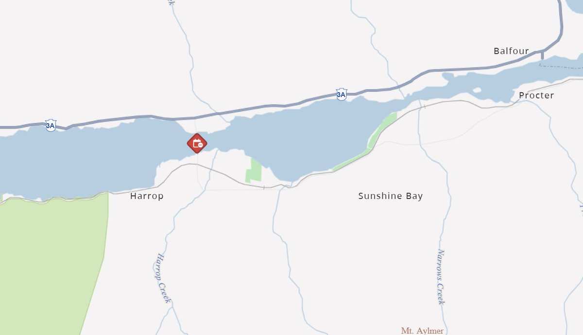 DriveBC's tweet photo. ⛔️⛴️#HarropFerry - The ferry will be out of service for planned maintenance between 11:45pm - 2:30am tonight. #BCHwy3A #HarropBC #NelsonBC
ℹ️More info: https://t.co/GX4b0FTFms https://t.co/LNg5fNhcIQ