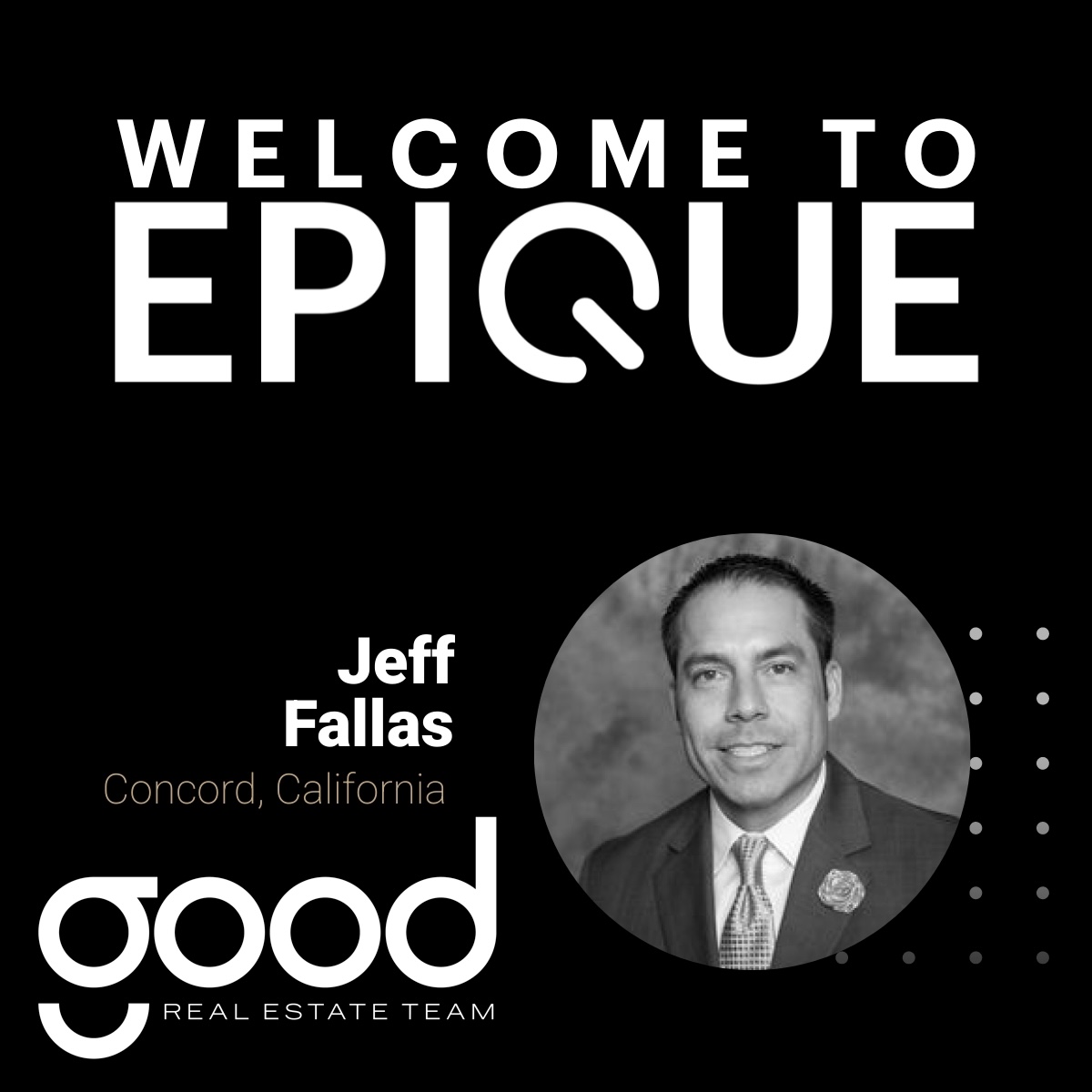 GrantGOODAGENT's tweet photo. Welcoming Jeff Fallas to the Good Real Estate Team! Hailing from Contra Costa County Concord area, Jeff brings years of real estate and mortgage experience. Long time partner and supporter of @coach_bob_72 and his business, you will find these two working on listing business. https://t.co/xoMeFYVzvV