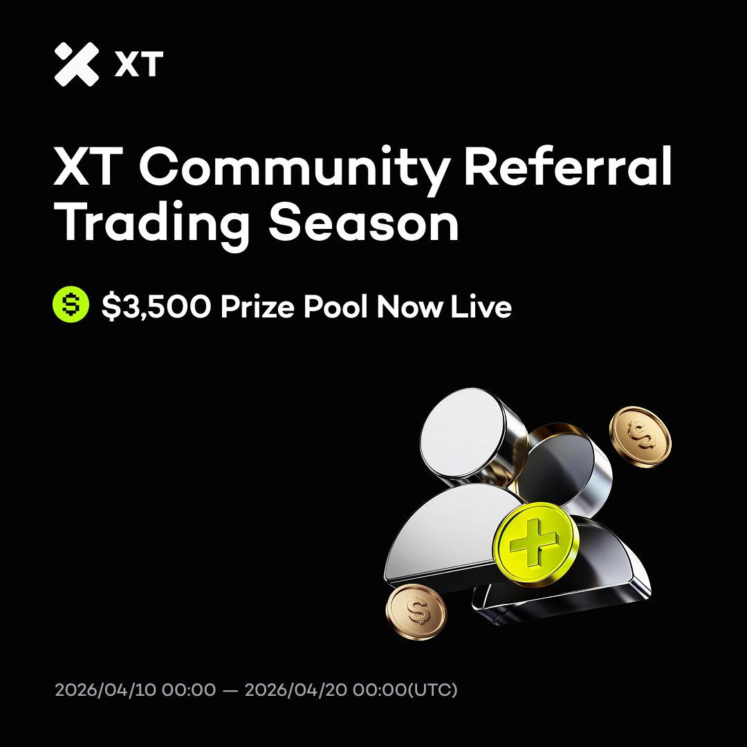 XTexchange's tweet image. 🎉 XT Community Referral Trading Season | $3,500 Prize Pool Now Live
Invite friends + trade to easily boost your earnings 🔥
⏰ April 10, 2026, 00:00 – April 20, 2026, 00:00 (UTC)
🎁 Unlock multiple rewards:

✅ Referral Rewards: Earn up to $50 per user
✅ New User Bonus: