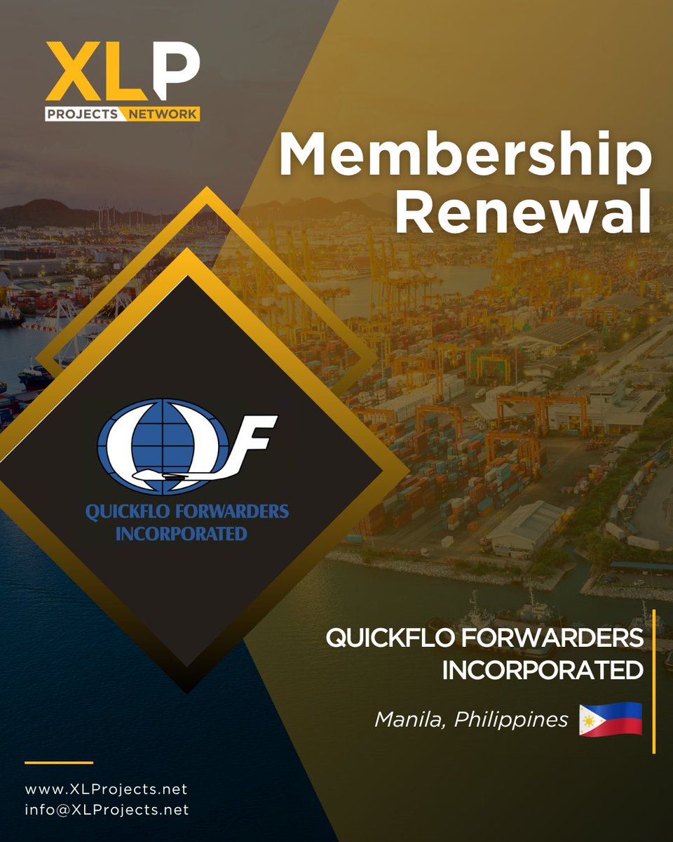 We are pleased to announce that Quickflo Forwarders, Inc. in Philippines has renewed their membership to XLProjects!

#XLProjects #AINetworks #LogisticsNetwork #freightnetworks #heavylift #QuickfloForwardersInc