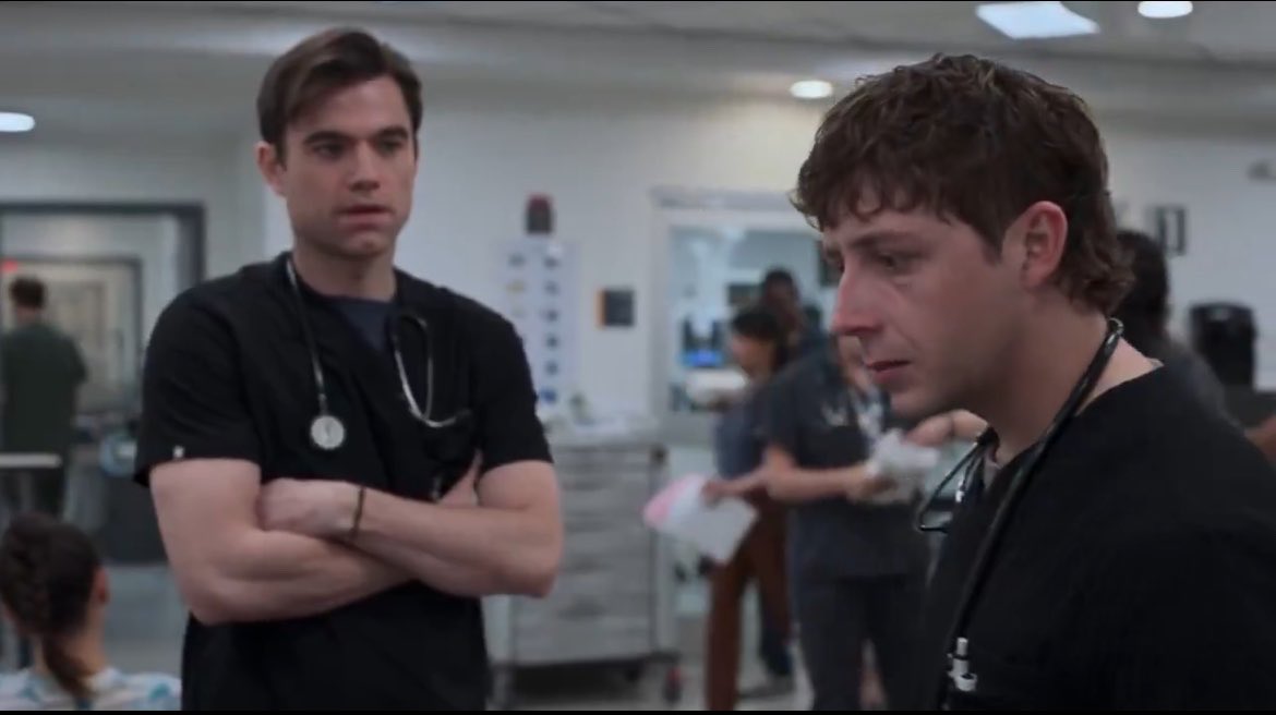cinemabrit's tweet photo. how is langdon supposed to have beef with robby’s new golden boy when this is the way he looks at him https://t.co/OGRfiRRo60