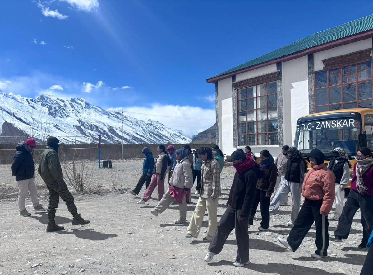 gdczanskar's tweet photo. @gdczanskar with the Indian Army launched a week-long orientation &amp; physical training programme (April 9–15, 2026) to prepare aspiring students for LP recruitment. The initiative focuses on PET components, stamina, discipline &amp; high-altitude readiness.
@lg_ladakh
@ashishkundra https://t.co/3Nn4CJSu0s