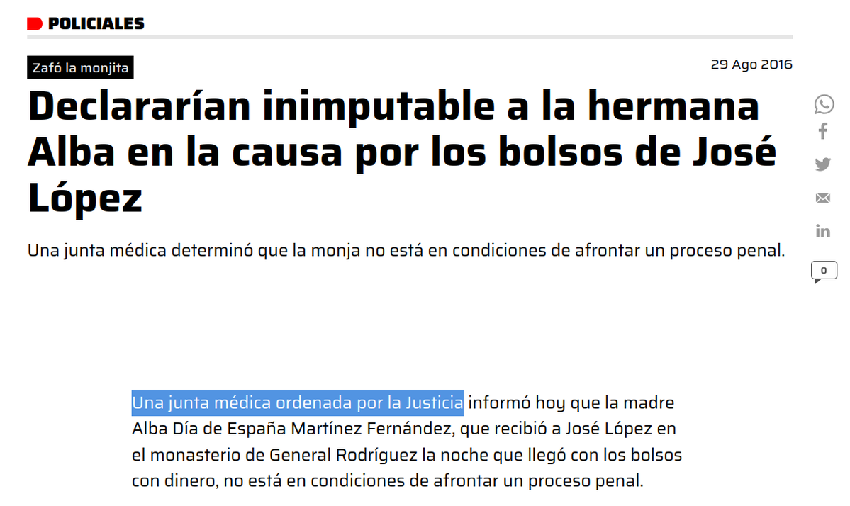 elojodealberto's tweet image. "Una junta médica ordenada por la Justicia"

N.T. "La justicia"

#CausaCuadernos + #CausaVialidad = #TragediaDeOnce