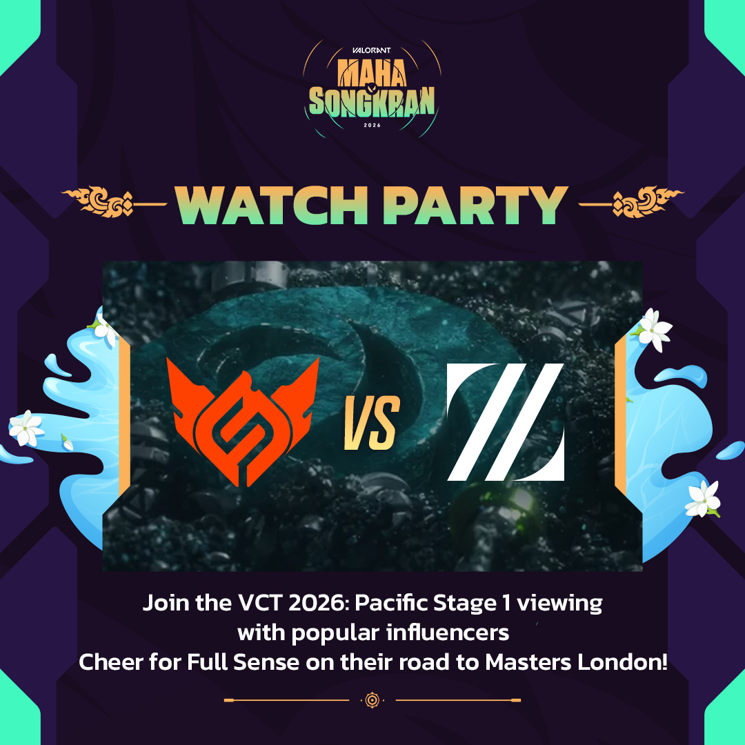 VALO2ASIA's tweet image. 🇹🇭 VALORANT Thailand celebrates Thai New Year in Bangkok with Maha Songkran 2026 from April 12-15!

Featuring Heart, Jungt, SuperBusS, and BOOMBURAPA, the event brings together T-POP personalities, local creators, and fans in the heart of the city.