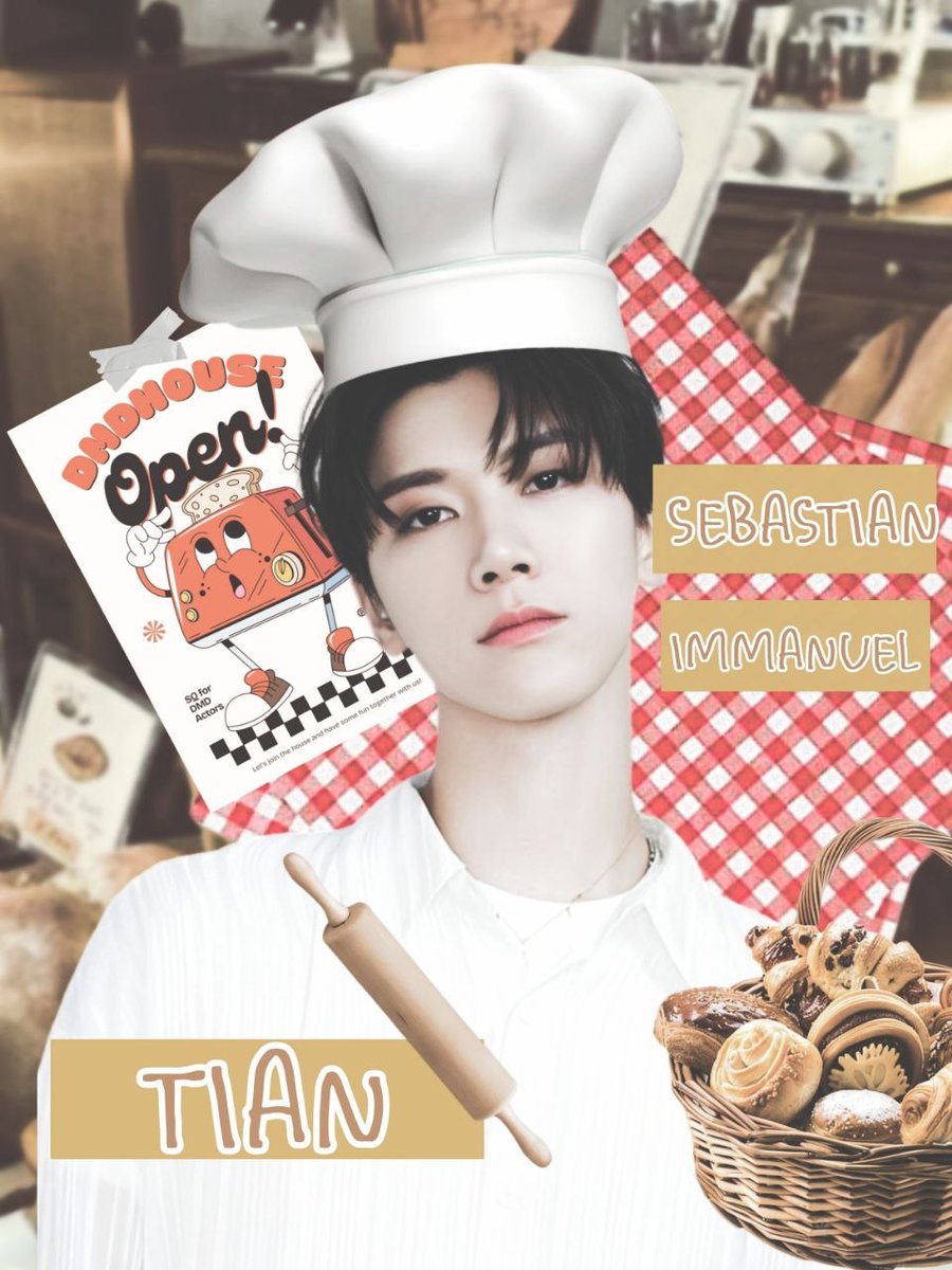 ᯓ 𝐒𝐞𝐛𝐚𝐬𝐭𝐢𝐚𝐧 𝐈𝐦𝐦𝐚𝐧𝐮𝐞𝐥 / 𝐓𝐢𝐚𝐧 as 𝐓𝐞𝐧

The man behind all the media partners and <a href="/DMDhouse/">เพื่อนบ้าน, 𝗗𝗠𝗗 𝗛𝗢𝗨𝗦𝗘</a> 's friendship matters. He is always checking the checkpoints of media partners, and also what dmdhouse needs as in the database.