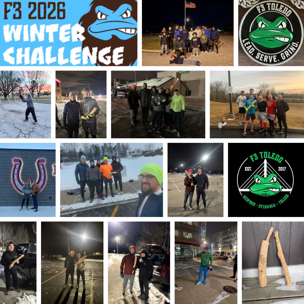 F3Toledo's tweet photo. Winter 2026 was a absolute gauntlet for #F3Toledo. ❄️🔨
From Jan-March, we didn't just survive the frost—we thrived.

1️⃣ Fitness: The Grind
The Winter Challenge pushed us to the edge. Between the AO Battle and the quest for the Caveman Club, the gloom had nowhere to hide. 🧵 1/3 https://t.co/BdNvPLD0VY