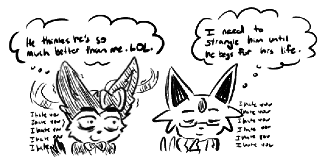 lesbosylveon's tweet photo. i meant to draw today buut i got lazy sorry heres this instead cus i havent posted them in a bit
they genuinely want each other dead #moralitydoctors https://t.co/ha3FqoDbYP