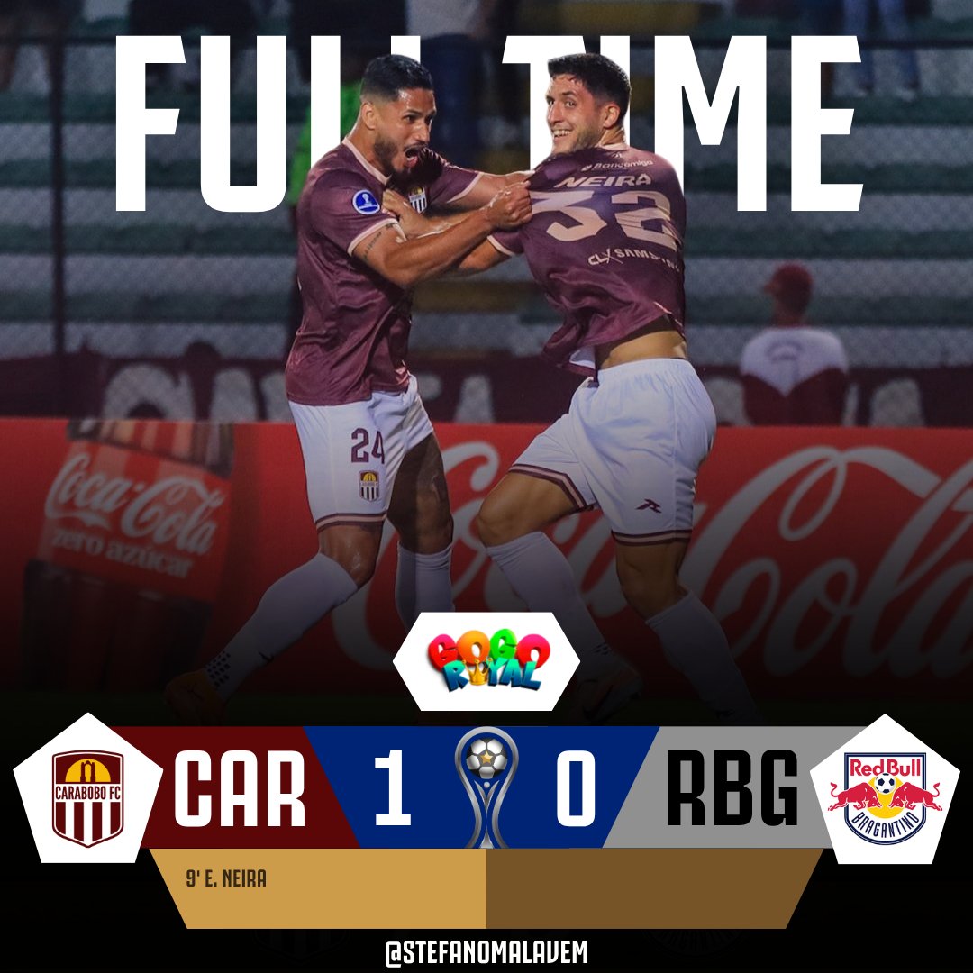 StefanoMalaveM's tweet photo. CARABOBO PONE LA CEREZA A LA TORTA🇱🇻🇻🇪✅

Con el gol tempranero de Neira, el Granate debuta con triunfo en Sudamericana y hace que Venezuela cierre INVICTA y con TRES VICTORIAS la primera fecha Conmebol.

🇻🇪Carabobo FC 1-0 RB Bragantino🇧🇷

💸🏆Pégala y GANA con @gogoroyalve https://t.co/cZ1TApXMpq