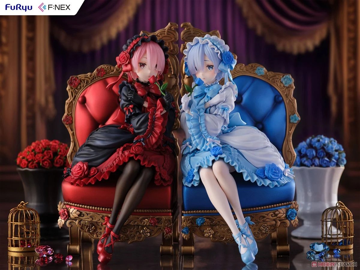 hobbysearch's tweet photo. ꕀ🔥ＳＡＬＥ🔥ꕀ

★特価品 ラム Gothic ver.
https://t.co/2sMzB3Ix7r
★特価品 レム Gothic ver.
https://t.co/qlpyNp0IO9

TVアニメ『Re:ゼロから始める異世界生活』の「ラム」「レム」がF:NEXオリジナルデザインのゴシックドレス姿で立体化しました。
●全高：約200mm(台座含む)
#rezero #リゼロ