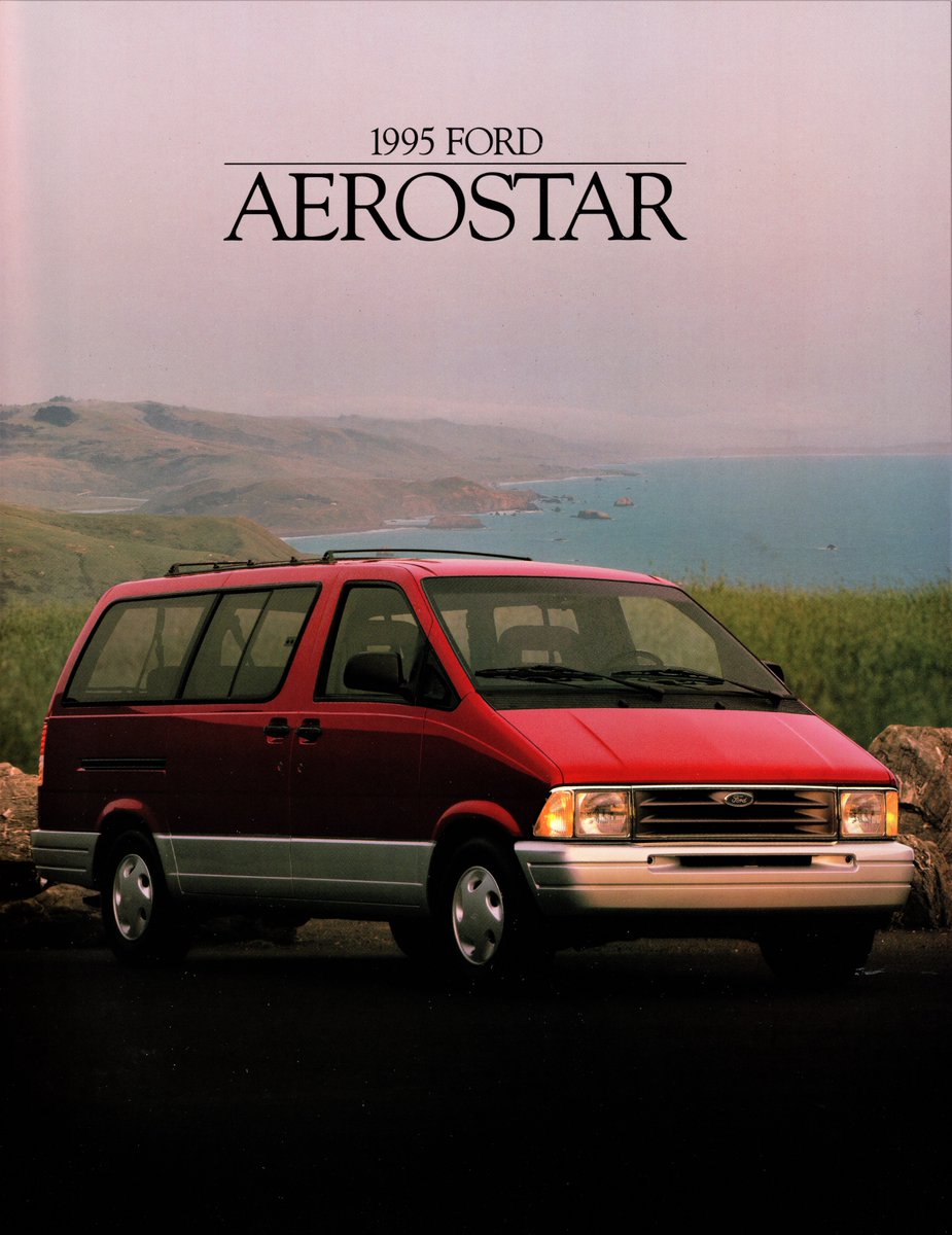 owroot's tweet photo. It's insane how an ad for a 1995 Ford Aerostar can go so hard. 

Simple single object + Serif font = The formula. https://t.co/2D0OriFUBS
