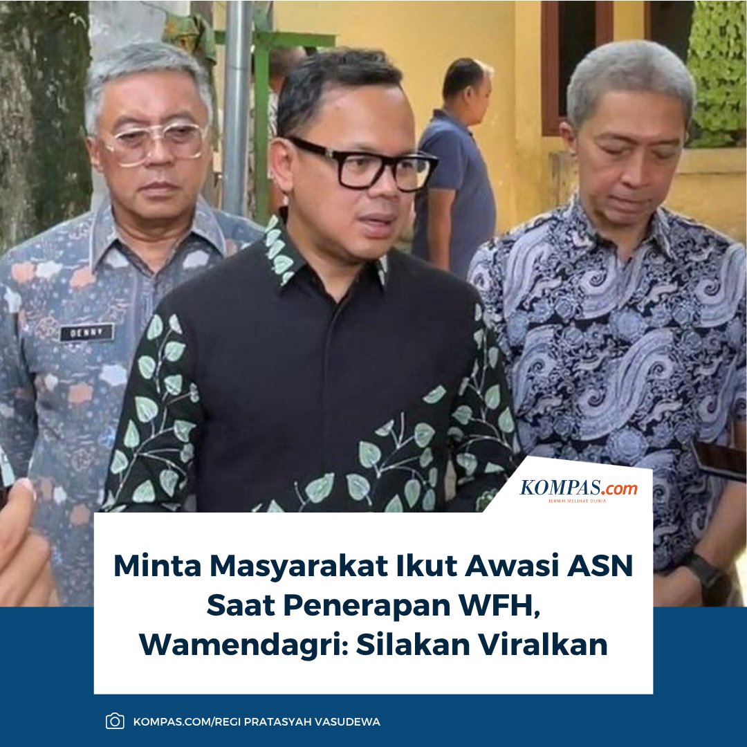 kompascom's tweet image. "Kalau tidak, posting aja di media sosial, silakan viralkan tidak apa-apa," kata Bima Arya.

Baca selengkapnya: megapolitan.kompas.com/read/2026/04/1…

~SN #wamendagri #asn #wfh