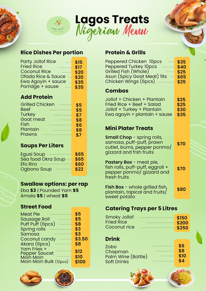 SirhPrecious1's tweet photo. A simple menu design 😋 https://t.co/DhlMbMqhVc