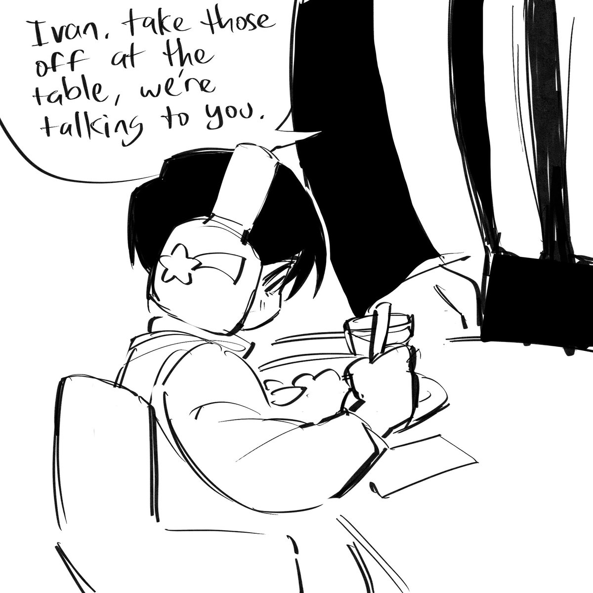 beachblu3s's tweet image. In which Ivan decides to open up to the wrong person. (TW! Ableism) #ivanalnst #timetravelmiziau [1/3]