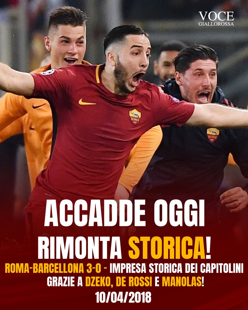 VoceGiallorossa's tweet photo. ❤️Un giorno storico!
#ASRoma #Manolas #RomaBarcellona https://t.co/KeDK0820Nx