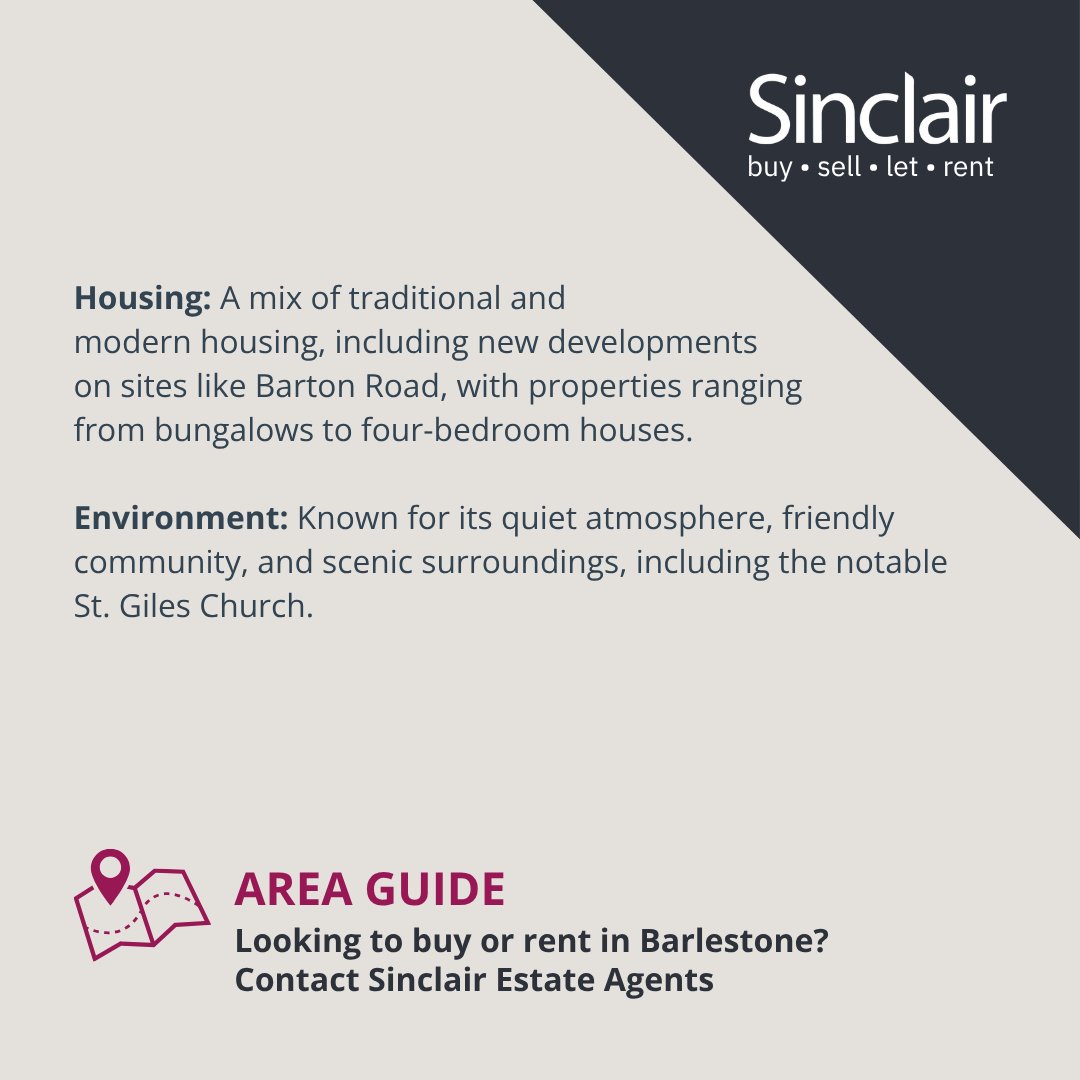 Sinclair_EA's tweet photo. 🏠💖 Thinking of living in Barlestone? Enjoy a peaceful village life with great amenities and easy city access. 👉 View properties: https://t.co/jN5Z7aik3i #SinclairEstateAgents #BarlestoneProperty #MoveWithSinclair https://t.co/VQ2Gj8kCMw