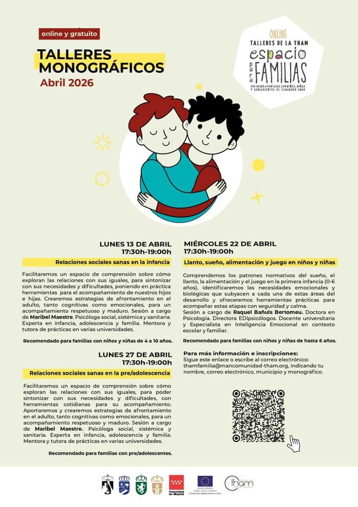 Moralzarzal's tweet image. Espacio para #Familias 👨‍👩‍👧‍👦✨ #Talleres #online gratuitos y mejora la convivencia con herramientas de expertos.
🍼 Sueño y alimentación (0-6 años) - 22/04
📱 Preadolescencia - 27/04
¡Inscríbete ya! 👇
buff.ly/6RTYhap
#Moralzarzal