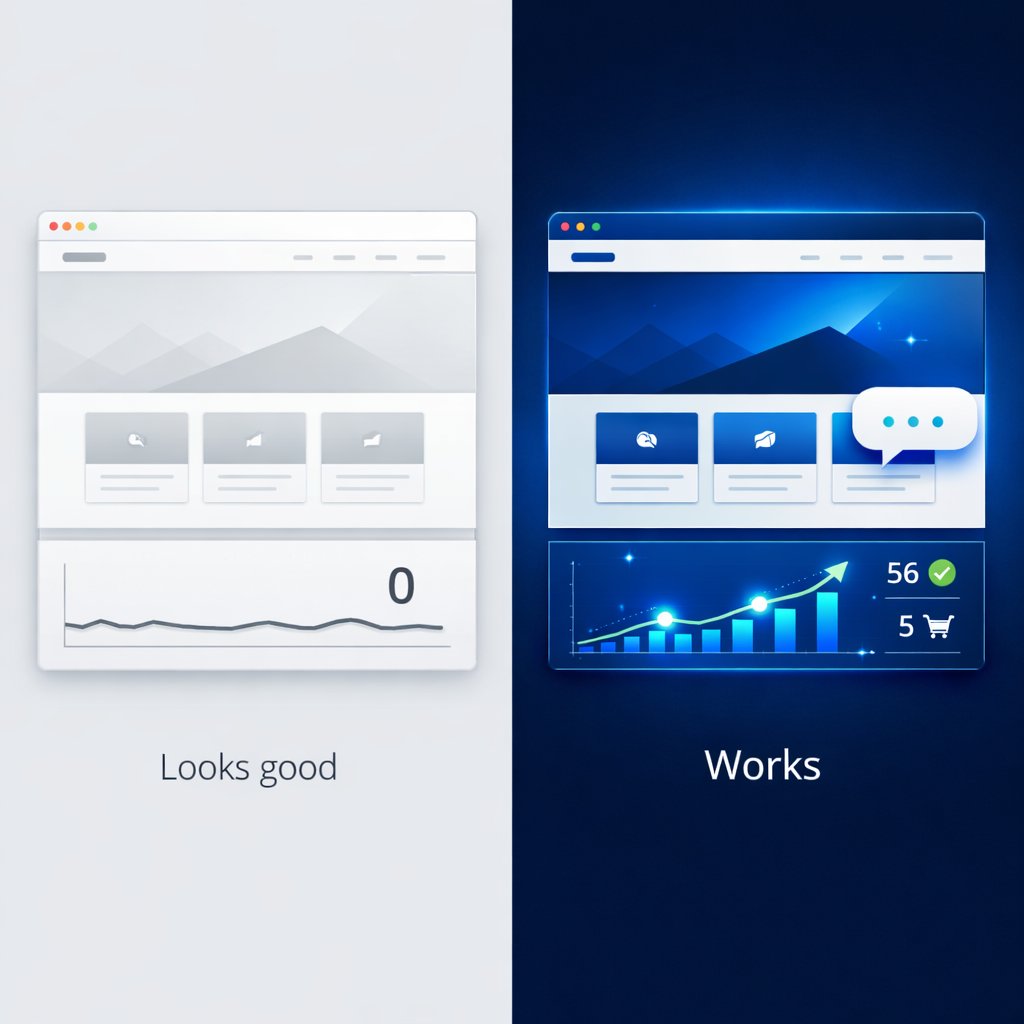 A website can look perfect… and still do nothing.

Clean design ≠ performance.

If it’s not engaging, guiding, and converting visitors, it’s just sitting there.

Build something that actually works.