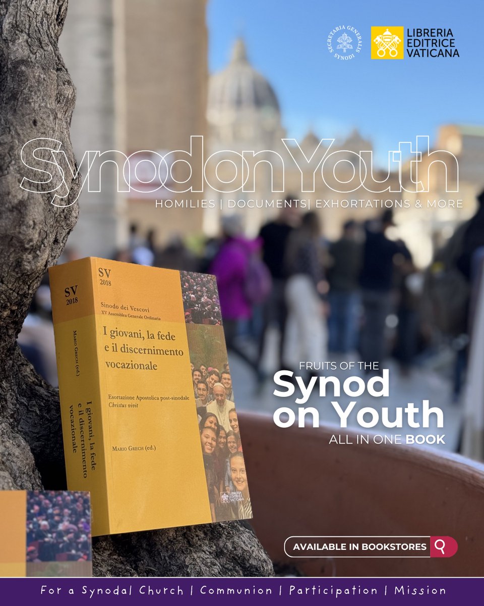 Synod_va's tweet image. A living legacy of the Church’s encounter with young people. Born from the #journey of the 2018 Synod, this volume gathers the voices, reflections, and teachings that shaped a moment of deep #listening &amp;amp; discernment in the life of the Church.
👉Soon on: libreriaeditricevaticana.va