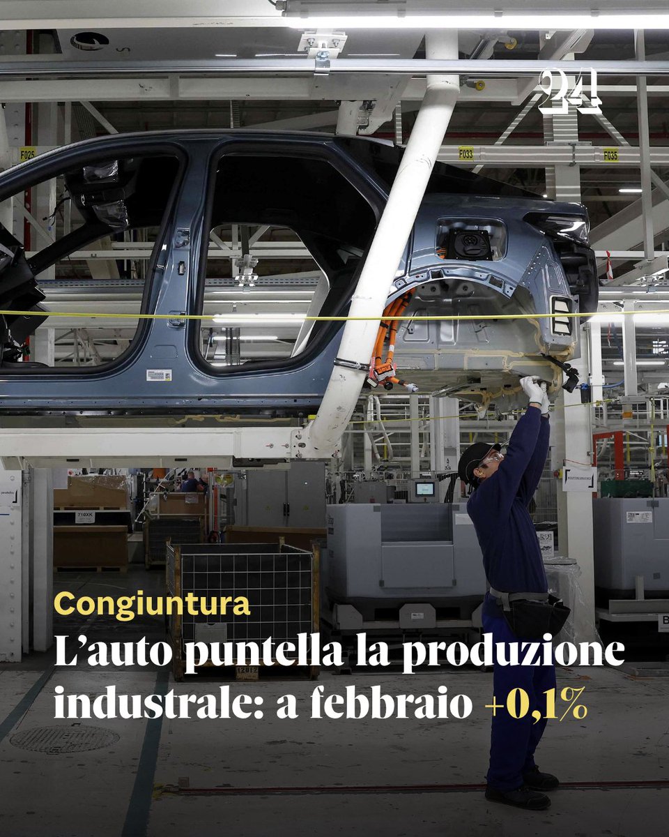 sole24ore's tweet image. ➡️ Leggi l'articolo: ilsole24ore.com/art/istat-febb…

#auto #industria #produzione #IlSole24Ore