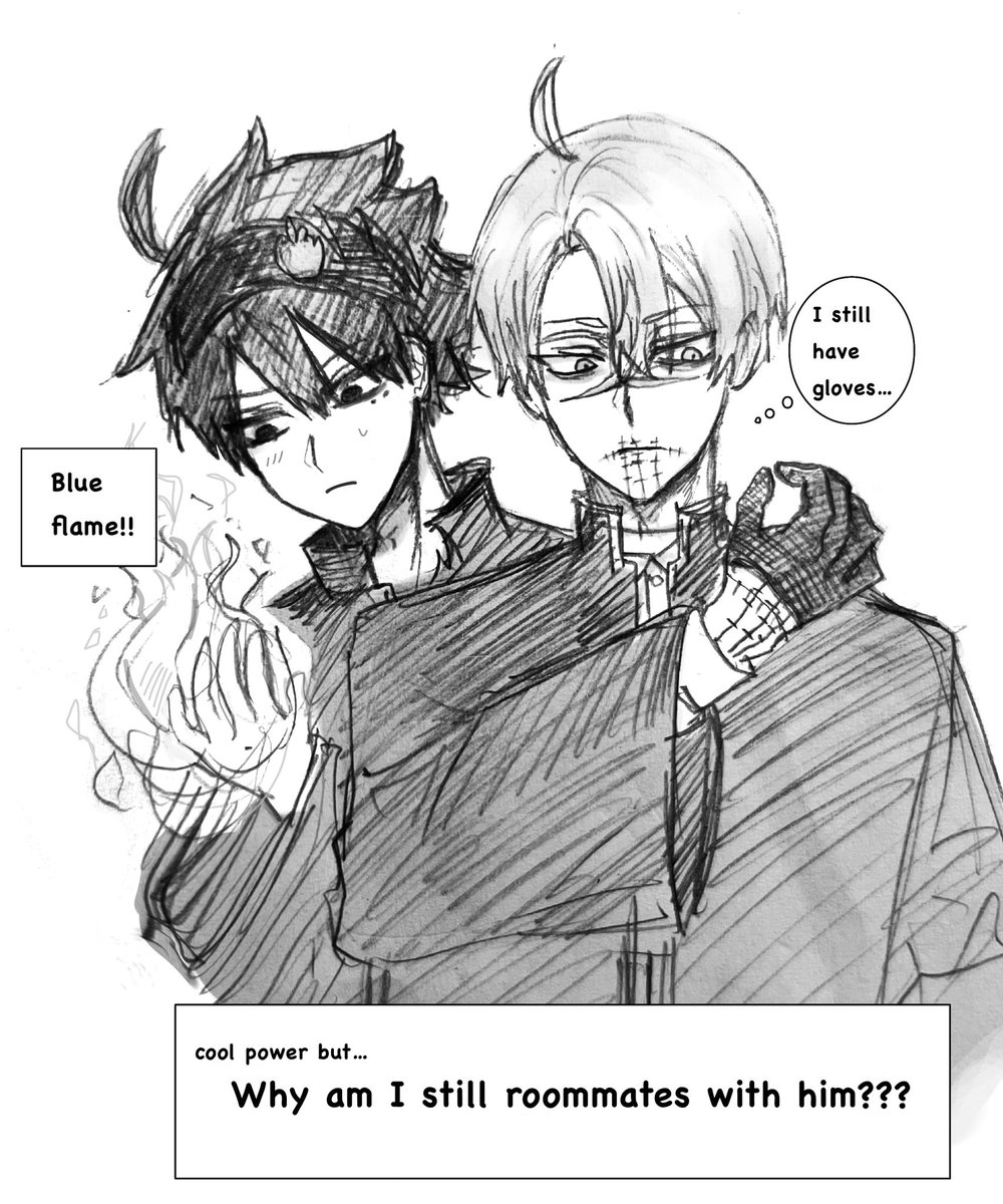 Shiki and Jin but with Souji and Kukuru’s design
#デドアカFA #桃源暗鬼FA