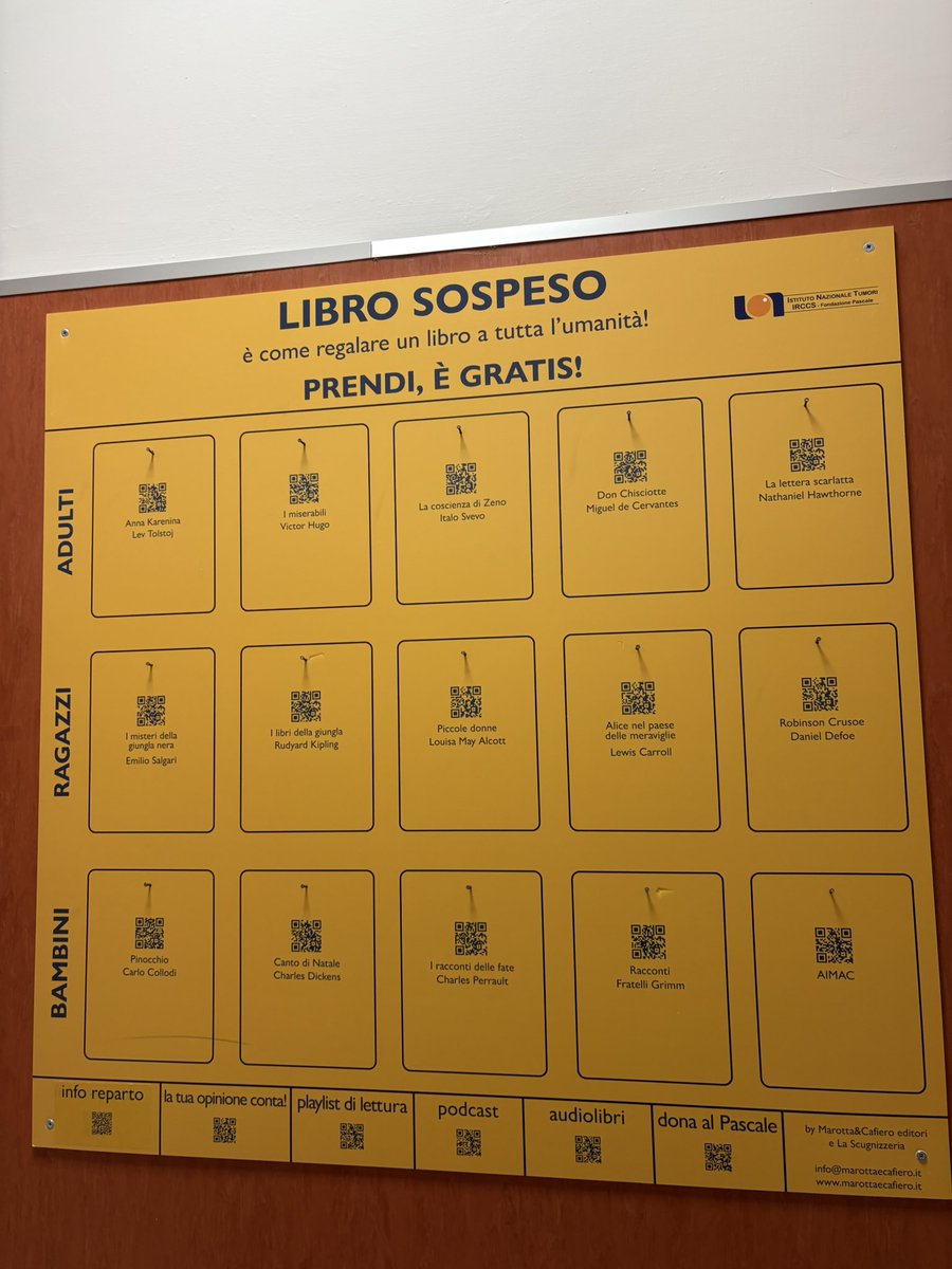 fiordiuniverso's tweet photo. Che bella iniziativa pensata per chi aspetta in ospedale ! #librosospeso https://t.co/5j9UghAZZm