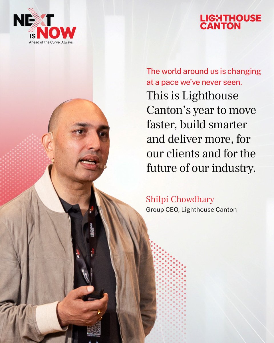 insights_by_LC's tweet image. Momentum without direction is noise. Direction without speed is risk. 2026 is about aligning both.

At Lighthouse Canton, we’re shaping what’s next with clarity and conviction. With leaders like Shilpi Chowdhary, #NextIsNow becomes execution.

Ahead of the curve. Always.