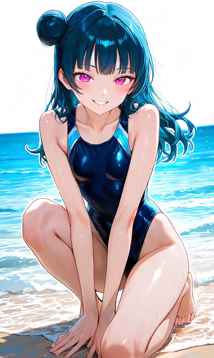 Yohane_SukiClub's tweet image. お待たせしまくっているお題箱から
競泳水着の立ち座り片膝左右

#津島善子 
#PixAi