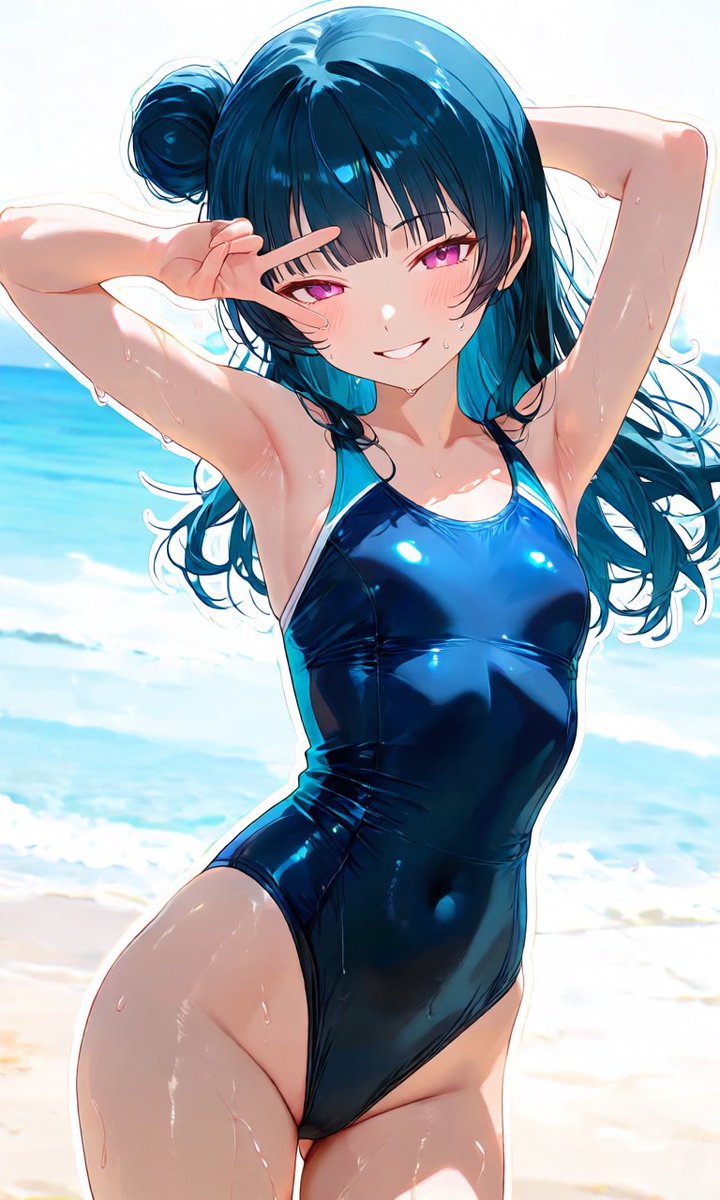 Yohane_SukiClub's tweet image. お待たせしまくっているお題箱から
競泳水着の立ち座り片膝左右

#津島善子 
#PixAi