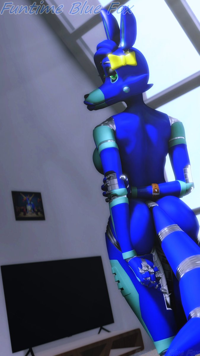 funtime_blue's tweet photo. Care to keep me Company for a while?💙

#nsfw #nsfwrender #oc #vixen #femalerobot #3drender #fox https://t.co/Vo1c76HXZ1