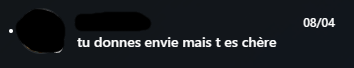 Alors que cette nuit on m'a délibérément payée pour deux cams au prix double. 💸
Si vous n'avez pas les moyens de vous permettre un moment avec moi, ce n'est vraiment pas mon problème.