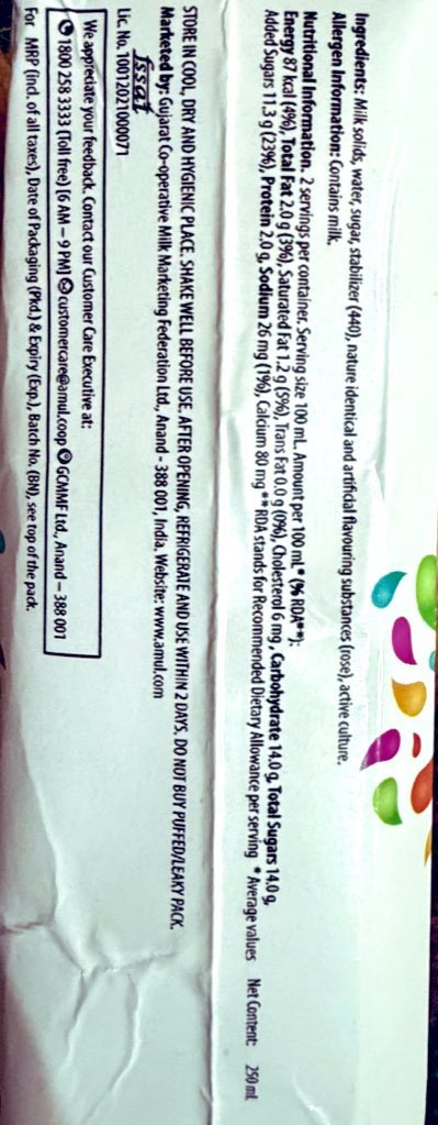 BasharatDar_R's tweet image. Lassi… or liquid dessert?  

Amul Lassi packs 6 tsp sugar in one box.  
Calcium is there,…..but sugar steals the show.  

Traditional drink ➝ turned into a sweet beverage.  

#FoodScience #HiddenSugar #ThinkBeforeYouDrink #Amul