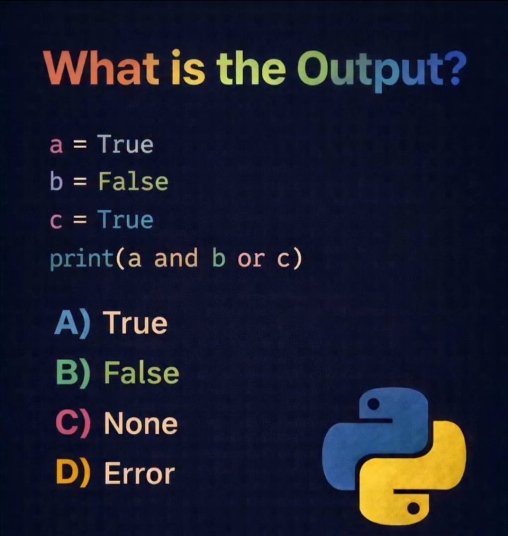 Python_Dv's tweet image. Drop your answer in the comments. 👇�
Think you’ve mastered Python? Prove it. 🐍�Can you predict the output?
Tag a friend who should try this.�Save it. Test them later.

#pythonquiz #python #coding #programming #pythonchallenge