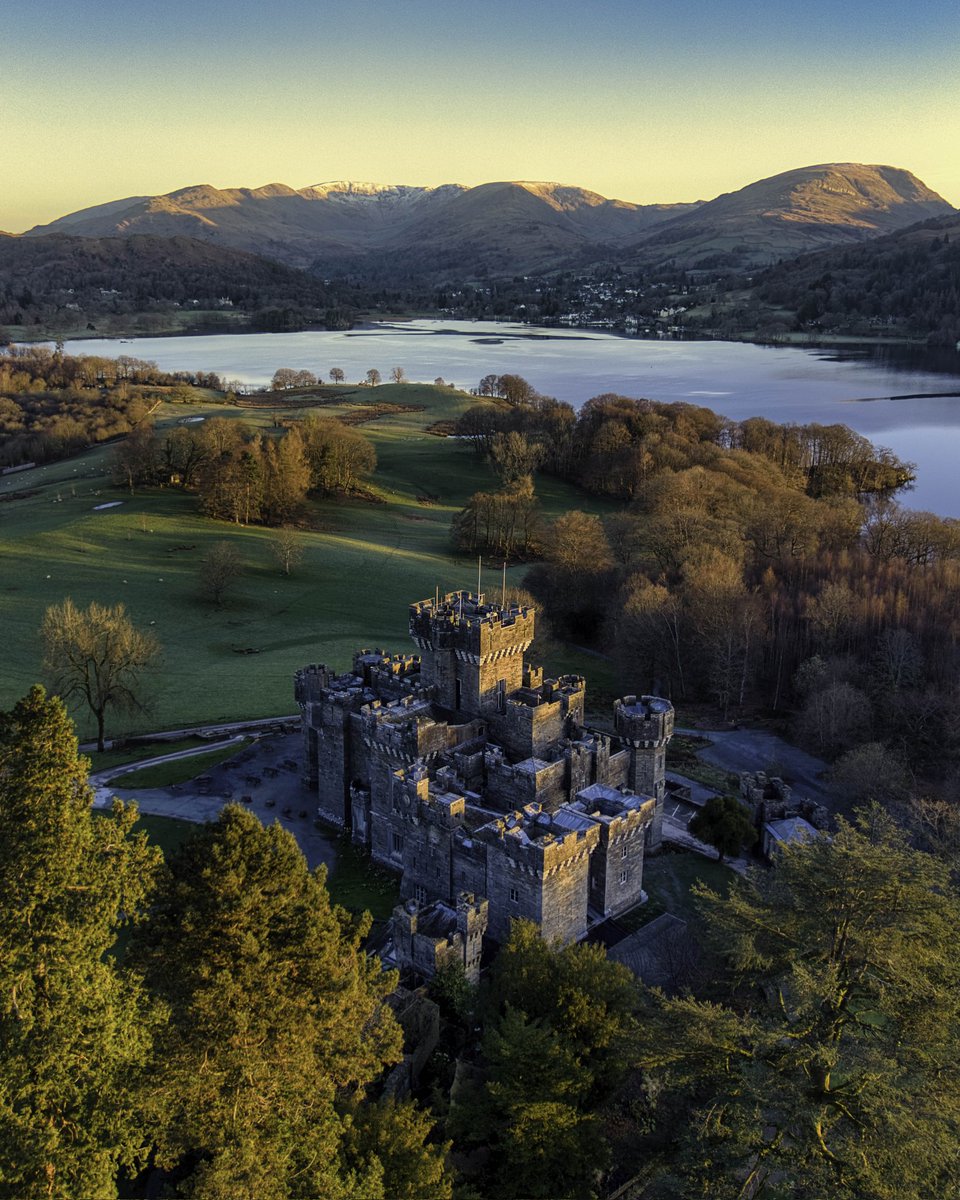 lakesrhino's tweet image. Morning everyone I hope you are well. Early morning light catching Wray Castle with the Fairfield Horseshoe as the backdrop. Have a great day.

#LakeDistrict