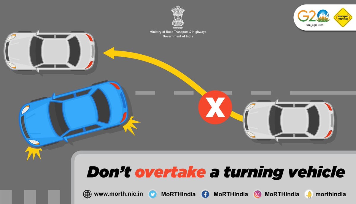 trafficchd's tweet image. Don't overtake a turning vehicle.
#SadakSurakshaJeevanRaksha
#roadsafety #besafe
#WeCareForYou