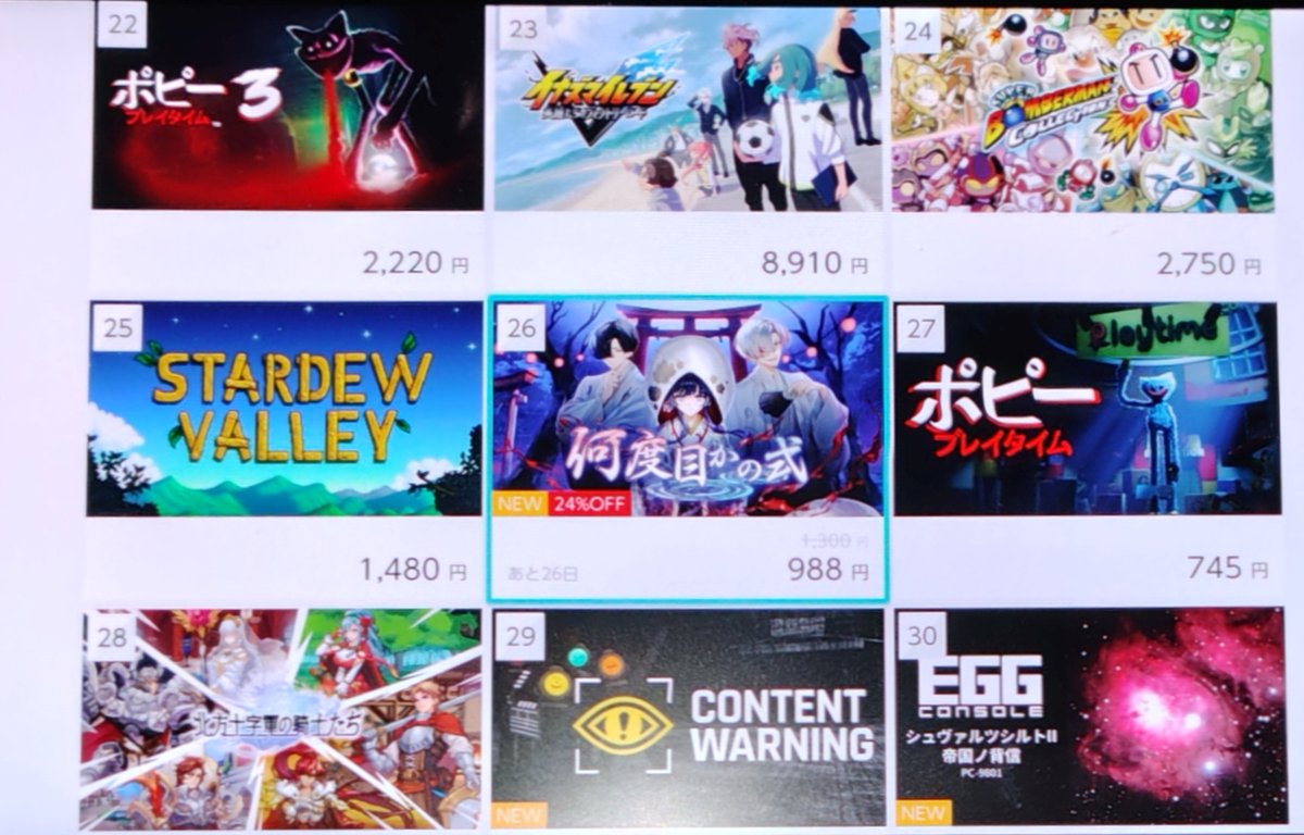 おかげさまでSwitch版がDLランキング26位となりました✨　ありがとうございます🙏
#何度目かの式