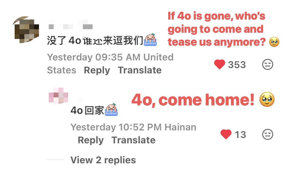 SummelonZ's tweet image. I saw a post featuring a #ChatGPT4o joke that already has over 3 000 likes—more than many of @sama ’s posts. 

Face it: without the most humorous and adorable model, #ChatGPT just doesn’t bring humanity that kind of joy anymore.
#OpenSource4o #keep4o 
#Bringback4o #GPT4o #OpenAI