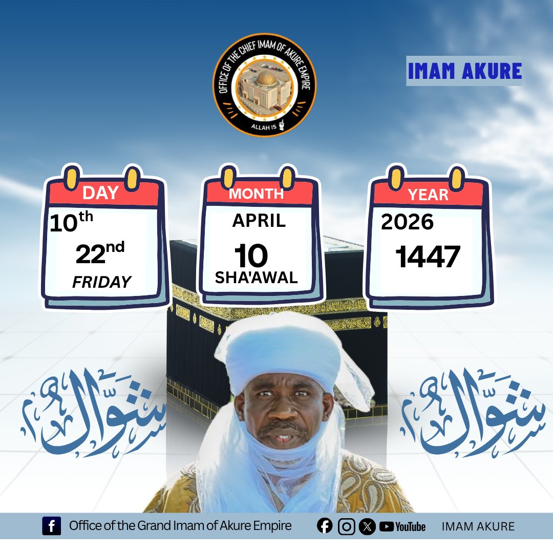Today's date is Friday 22nd Sha'awal 1447H / 10th April 2026.

#1447H #community #aita #campuslife #reality #Date #muslim #islam #islamic #islamicreminder #islamiccalendar2026 #calendar #EducationalSupport #career