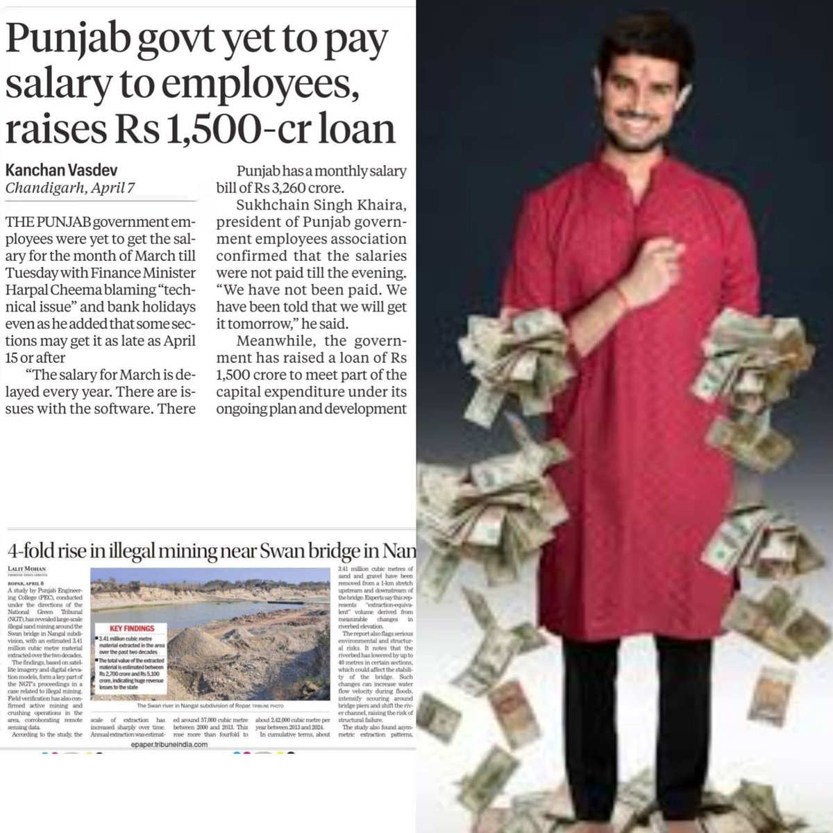 अगर केजरीबाल के वादे के अनुसार पंजाब ने अवैध खनन से 80000 करोड़ ₹ बचाए, लेकिन वेतन भुगतान के लिए 1500 करोड़ ₹ का कर्ज लेना पड़ा, उसके बाद भी केजरीबाल 50 कारों से यात्रा करते हैं, तो बताओ ध्रुव राठी की कुल संपत्ति कितनी है?
किसी के पास है इस सवाल का जवाब 🤔