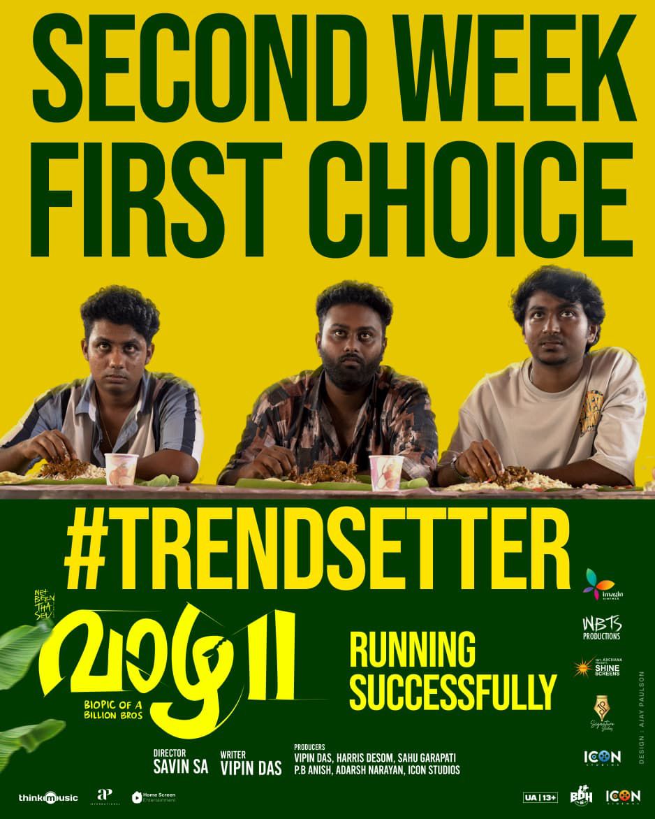 homescreenent's tweet photo. THE BOYS ARE STILL GOING STRONG ๐ฅ
#Vaazha2 Running Successfully Worldwide!
Book your tickets now.
#VaazhaII #vaazhamovie #vipindashb #SavinSA #HarrisDesom #anishpbharath #ImaginCinemas #wbtsstories #adarshnarayan #amalpaulson #SahuGarapati #ShineScreensCinema #IconCinemas #signaturestudios #hashireeeeeee #ajinjoi #vinayakkvv #actorvijaybabu #puthrenalphonse #sudheeshactor #ameenal #Innydivakaran #vvipink #10gmedia