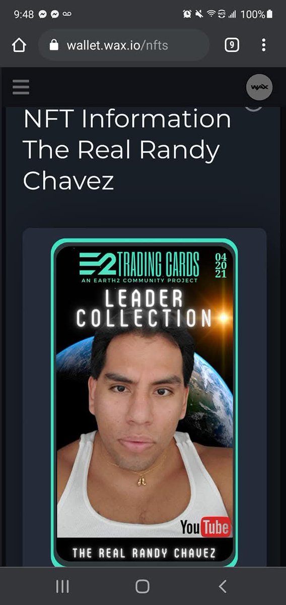 RealRandyChavez's tweet photo. Pn this day in 2021, the mad lads at @earth2io approved trading cards with my face on them. 
Hey @raythax_eth @TheRealAryaX do yall still have yours? https://t.co/GWXrZsREcN