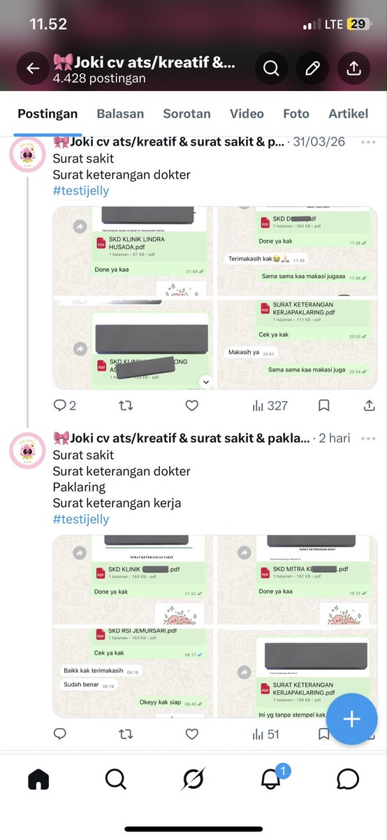 JASA JOKI CV & SURAT SAKIT JELLY🎀 tweet media