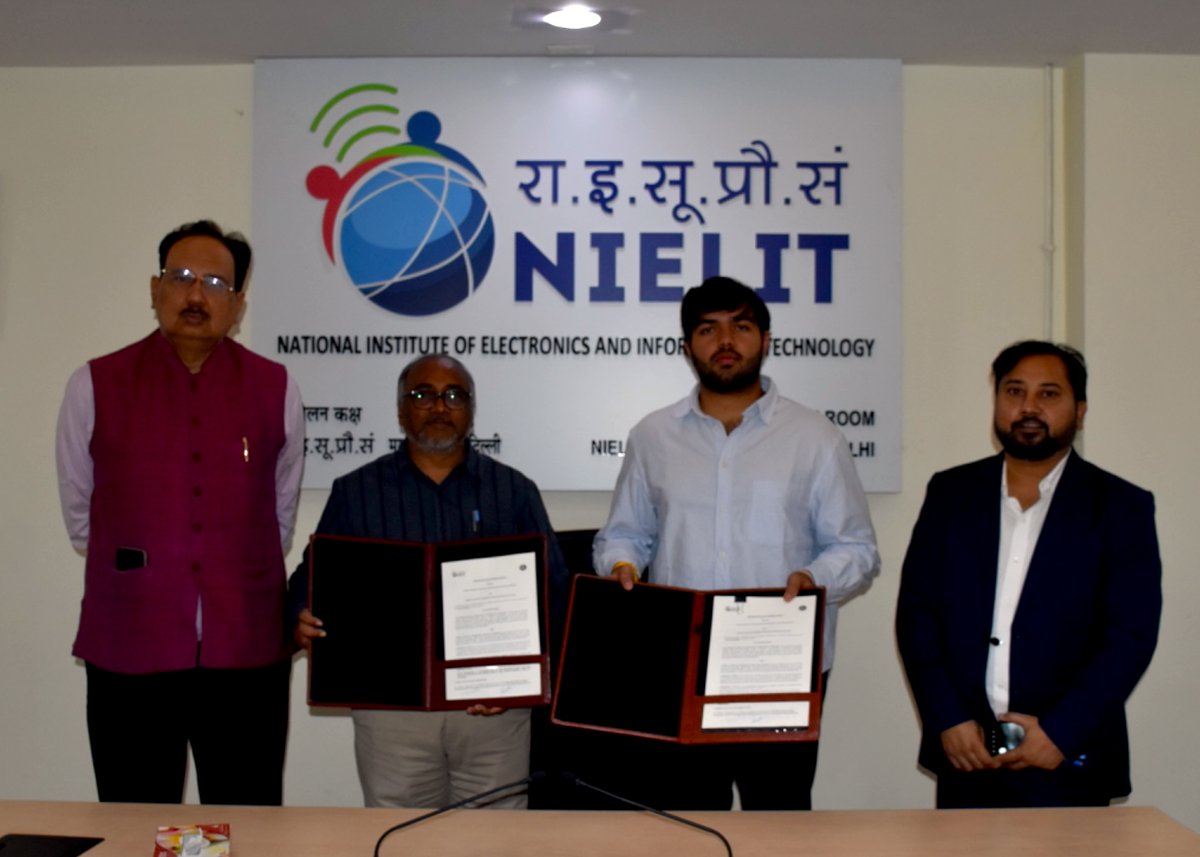 NIELITIndia's tweet image. #NIELIT &amp;amp; Terra Crafts Agrobotix have signed an MoU to establish a collaborative framework for Remotely Piloted Training Organisation operations.
The partnership will focus on training programs promoting #skilldevelopment , certification &amp;amp; deployment of #dronetechnology .
