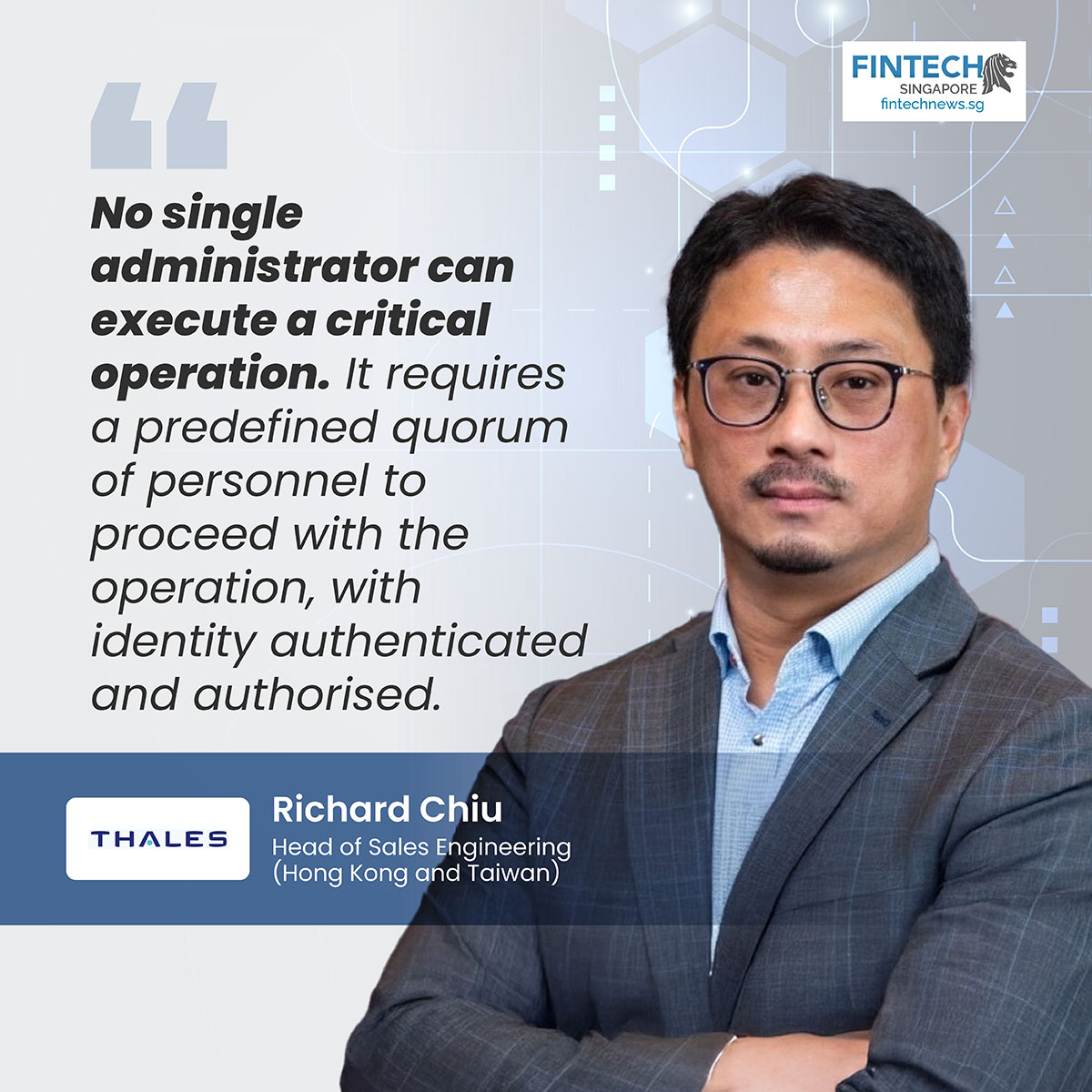 FintechNewsHK's tweet image. One person should never hold the keys to the kingdom. 

Richard Chiu from Thales elucidates why hardware-enforced quorum authentication is the new gold standard for eliminating insider threats. 

Read more here: fintechnews.hk/37917/security…
#fintech #banking #digitalasset #security