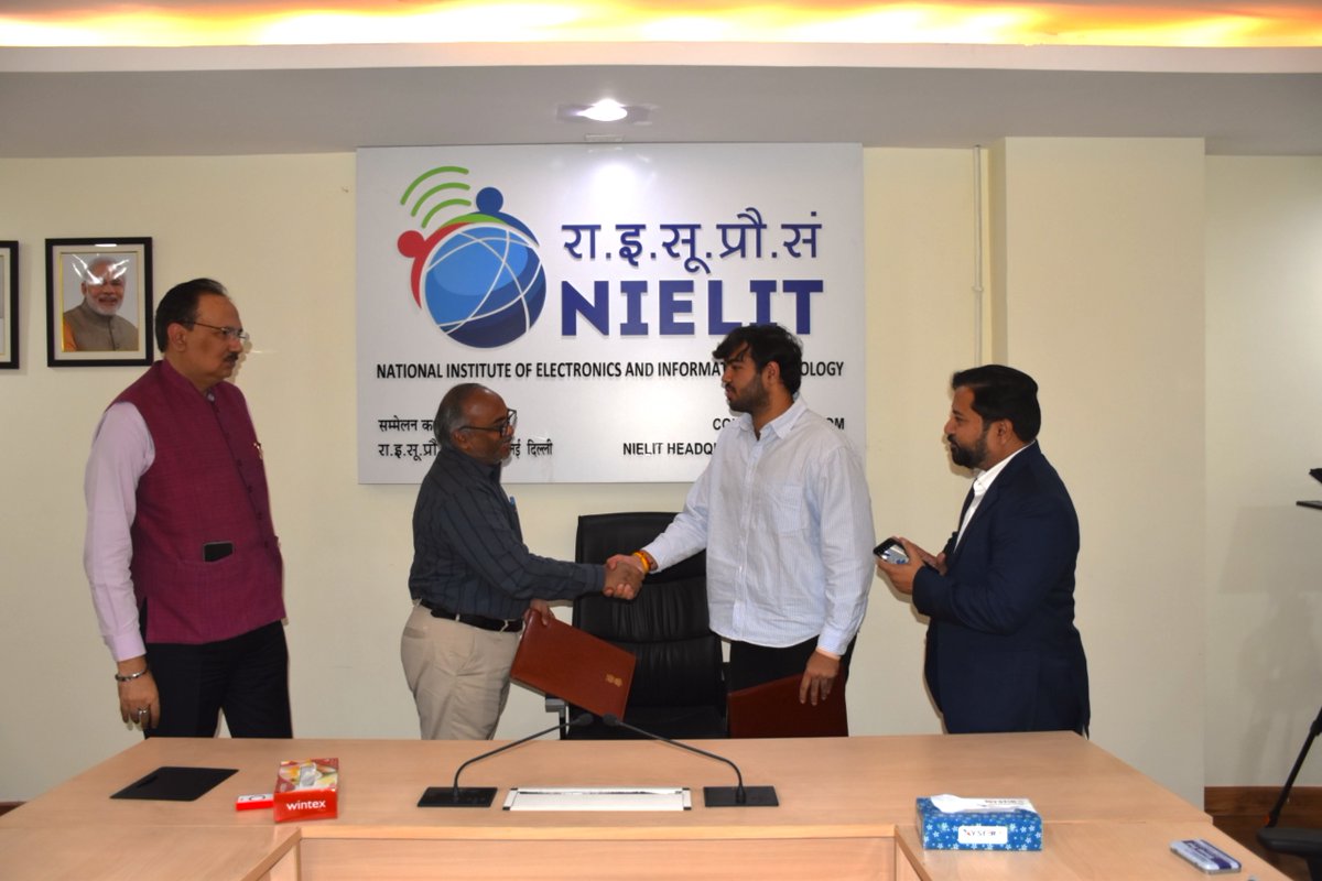 NIELITIndia's tweet image. #NIELIT &amp;amp; Terra Crafts Agrobotix have signed an MoU to establish a collaborative framework for Remotely Piloted Training Organisation operations.
The partnership will focus on training programs promoting #skilldevelopment , certification &amp;amp; deployment of #dronetechnology .