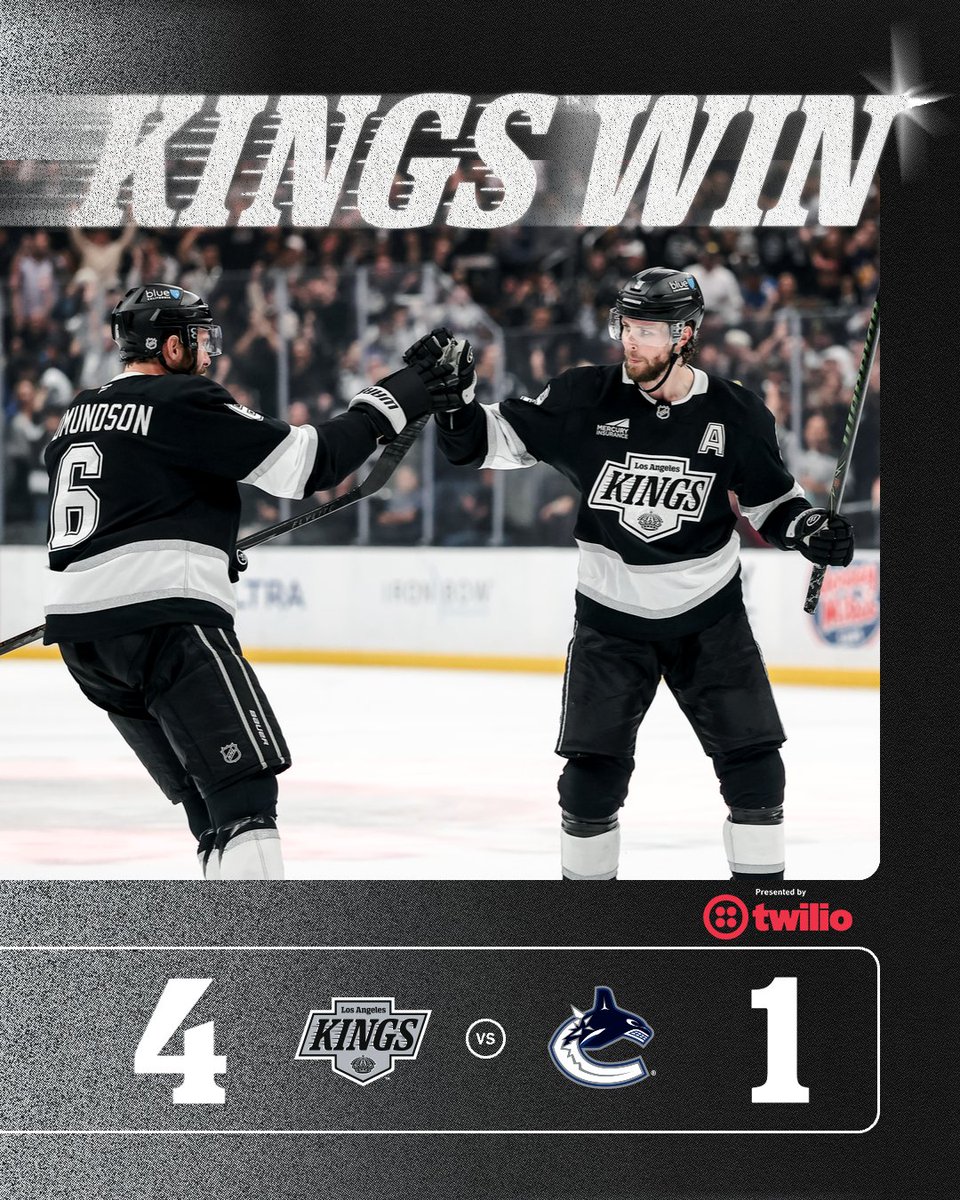LAKings's tweet photo. That's a big ✌️ points for your LA Kings.

#GoKingsGo https://t.co/N4ZIye6saK