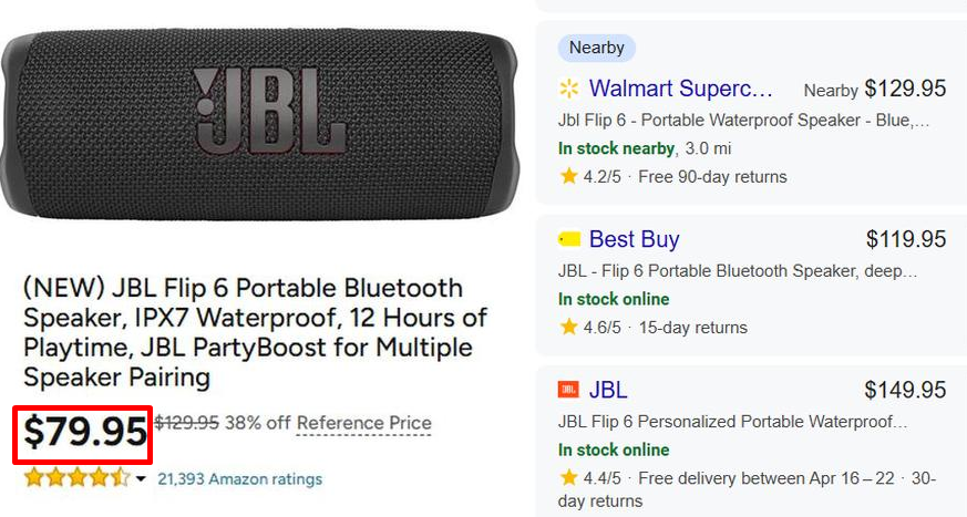 Pricerrors's tweet image. LOWEST PRICE ON JBL SPEAKER

Amazon’s outlet store just listed this for less than anyone else

$80 at checkout (Originally $130) 

For reference, JBL themselves are selling it for full price

mavely.app.link/Sgn2qS5qd2b #ad