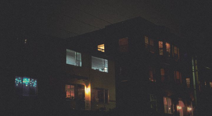 DevinWiley's tweet photo. Art of the Day! "SG Apartments at Night". Buy at: https://t.co/Ss2qZ5pQmF https://t.co/KObp8iNkIY