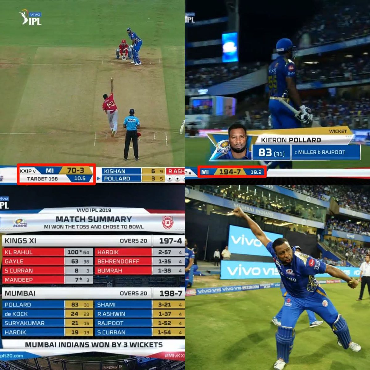 Shebas_10dulkar's tweet image. #OnThisDay in 2019

𝗞𝗶𝗲𝗿𝗼𝗻 𝗣𝗼𝗹𝗹𝗮𝗿𝗱 led Mumbai Indians in absence of Rohit Sharma.

When He came in to bat, MI need 142 runs in 12.2 overs (Required runrate was 11.5 per over)

And He Played one of his Best IPL Knock
(83 off 31, 3 4s, 10 6s) 🔥🔥